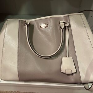 Coach Gray and Cream Tote Bag